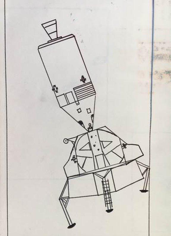 Child's drawing of the Moon lander