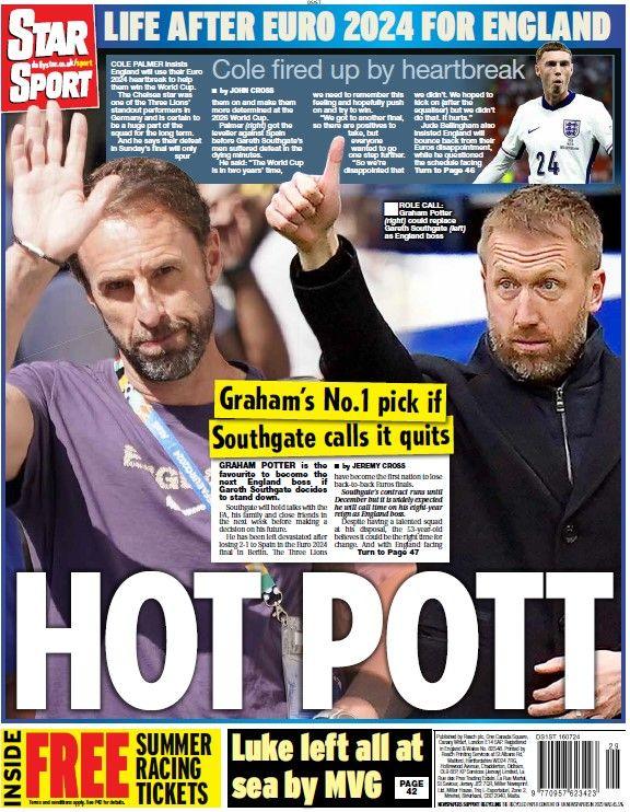 The back page of the Daily Star