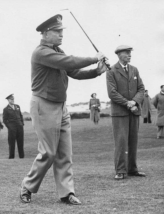 General Dwight Eisenhower playing at The Royal and Ancient Golf Club of St Andrews in October 1946