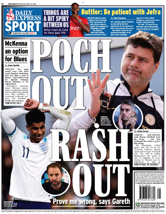 The back page of the Express