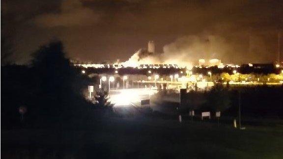 Didcot B Power Station on fire