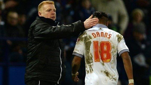 Bolton manager Neil Lennon and midfielder Neil Danns