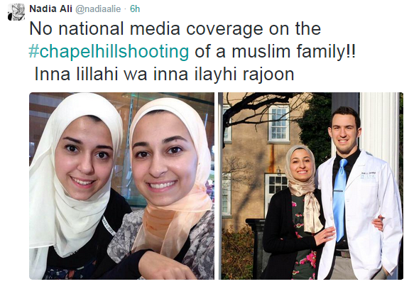 "No national media coverage" says tweet, showing pictures of shooting victims