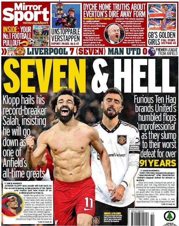 The back page of the Daily Mirror