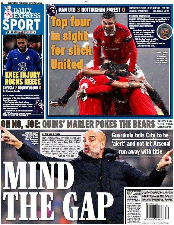 The back page of the Daily Express