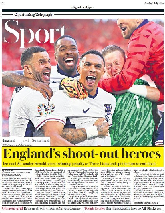 The Sunday Telegraph sports section