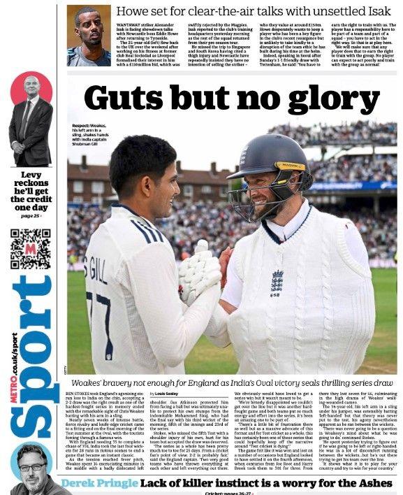 Metro back page