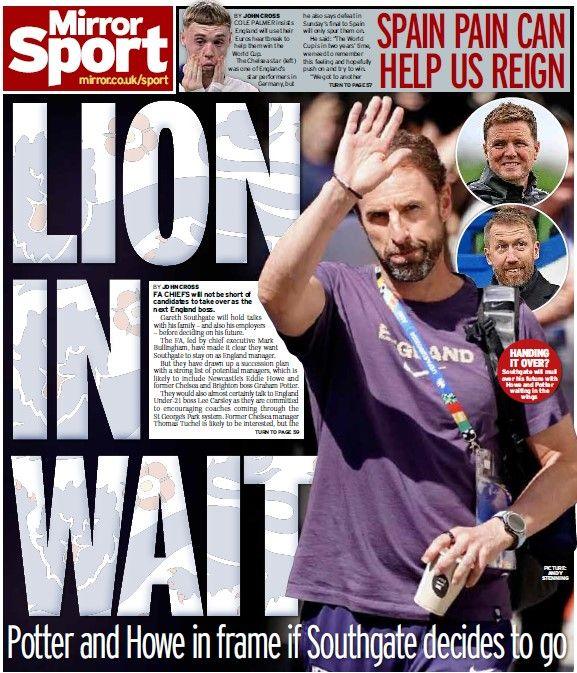 The back page of the Daily Mirror