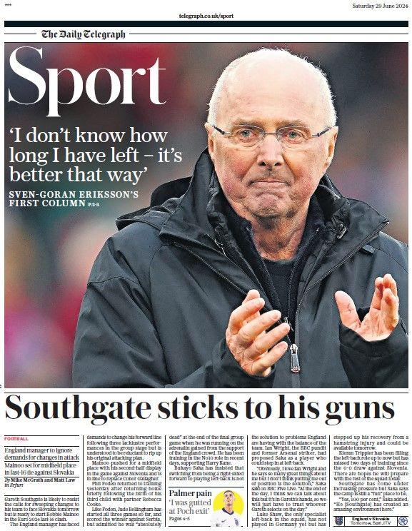 The Daily Telegraph sports section 