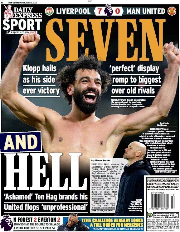 The back page of the Daily Express