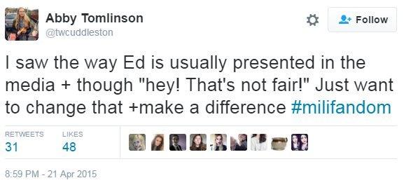 I saw the way Ed is usually presented in the media +thought "Hey that's not fair". Just want to change that and make a difference.