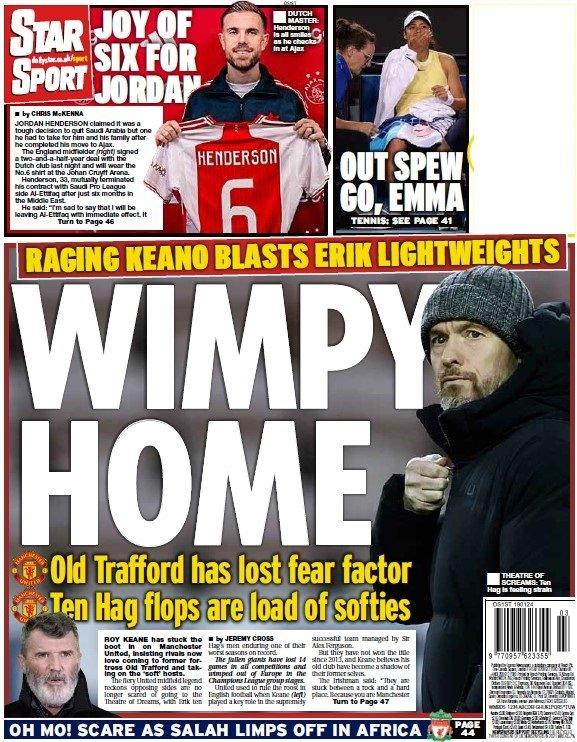 The back page of the Daily Star