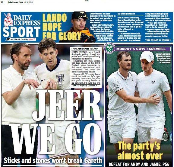 The back page of the Daily Express