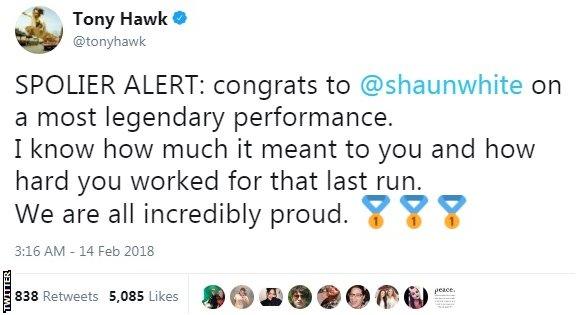 Shaun White tweet