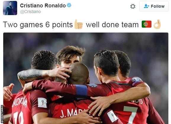 Cristiano Ronaldo tweet