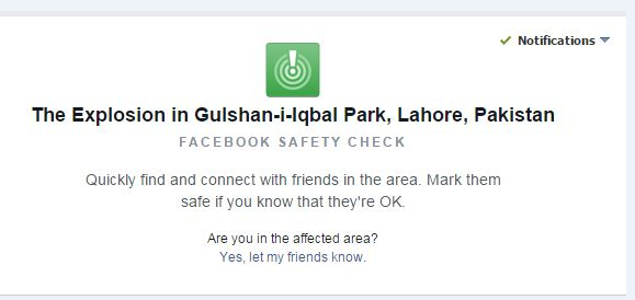 grab of facebook safety check page