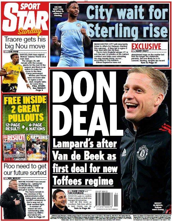 The back page of the Daily Star on Sunday