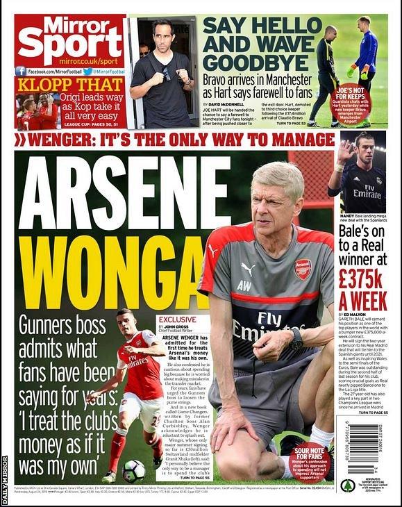 Daily Mirror back page