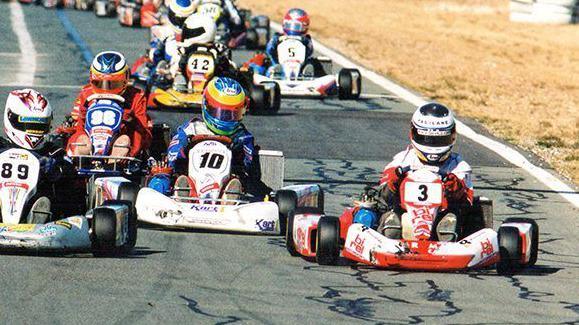 Ricciardo in his #3 kart leading a race in 2004