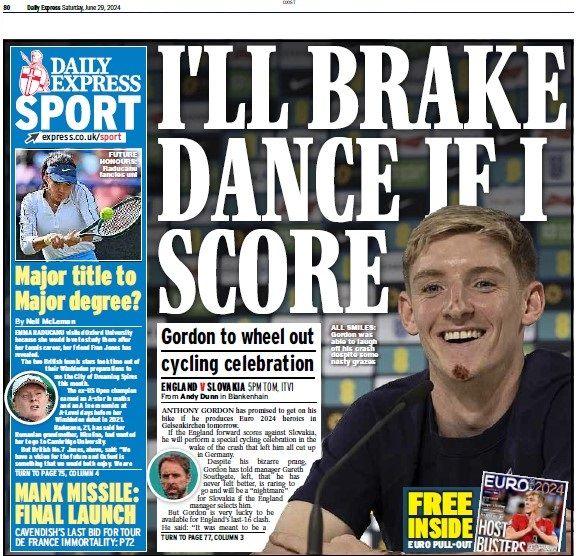 The back page of the Daily Express