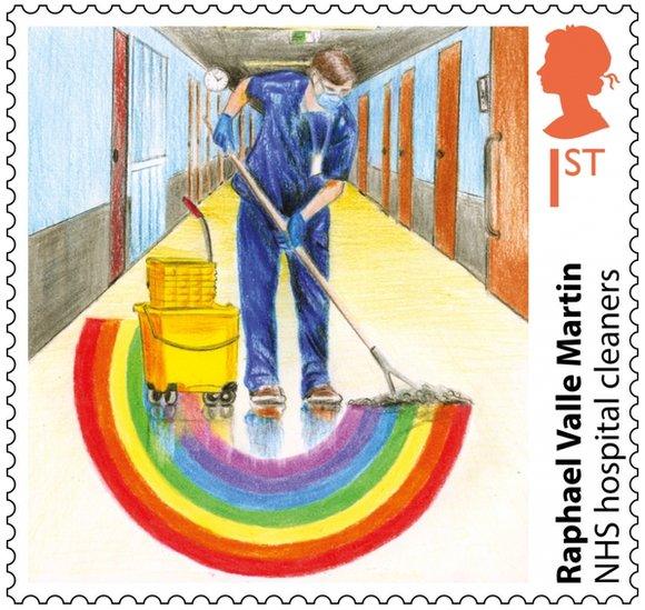 NHS hospital cleaners stamp designed by Raphael Valle Martin in Kent,