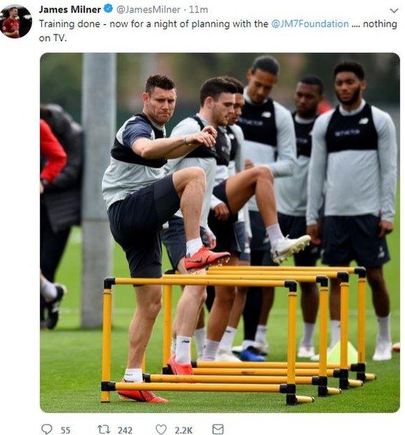 James Milner Twitter account