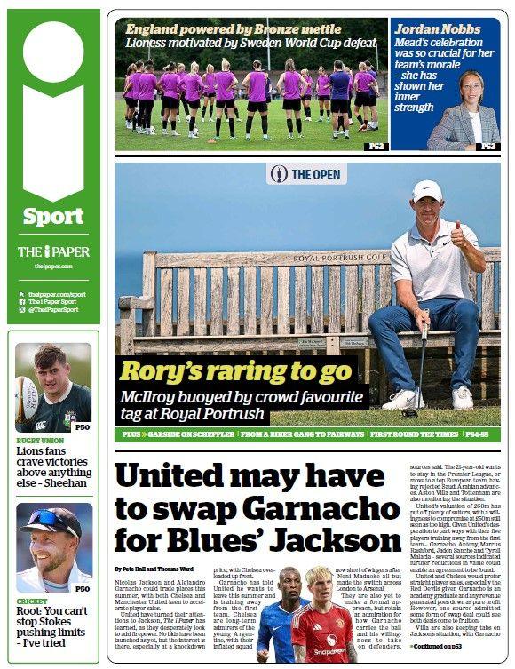 The back page of The i Paper