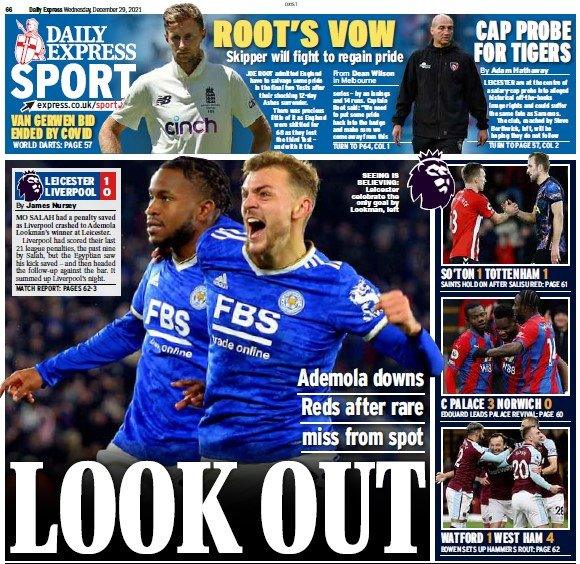 The back page of the Daily Express