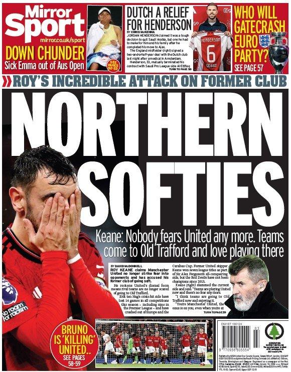 The back page of the Daily Mirror