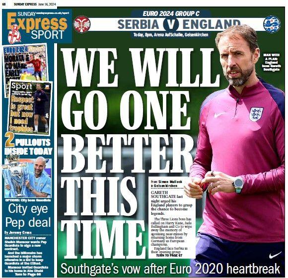 The back page of the Sunday Express