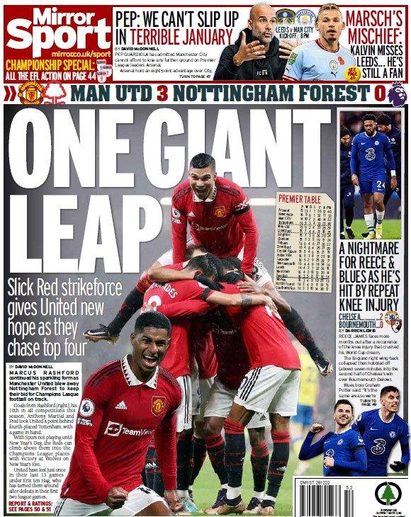The back page of the Daily Mirror