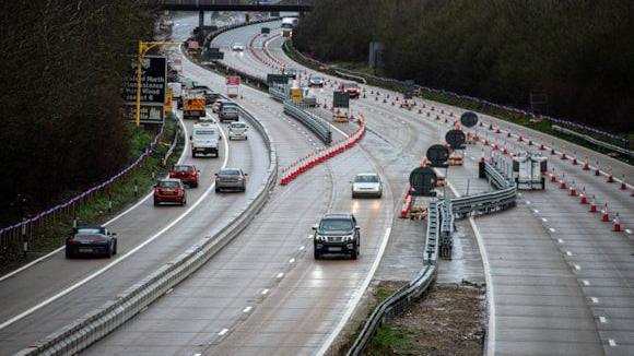 Cars leaving the contraflow of Op Brock on M20