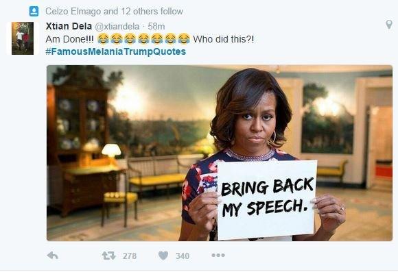 Michelle Obama 'Bring Back My speech"