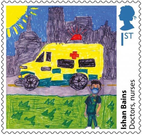 Doctors and nurses stamp