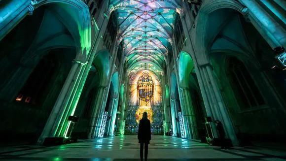 Northern Lights projection in York Minster