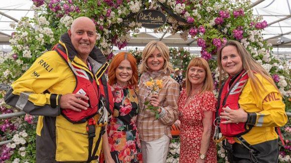 Lindsey Russell, Anthea Turner and Janet Ellis from RNLI volunteers