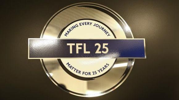 Special edition 'TfL25' roundels in silver