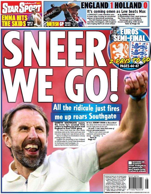 The back page of the Daily Star