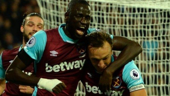 Mark Noble (right) celebrates