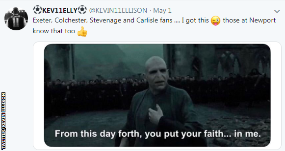 Kevin Ellison's Voldermort Tweet