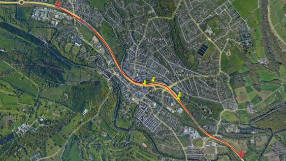 The location of the proposed speed cameras along Sir Fred Hoyle Way