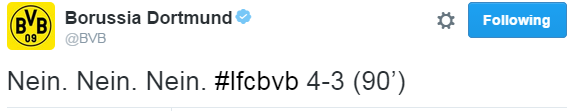 Borussia Dortmund tweet