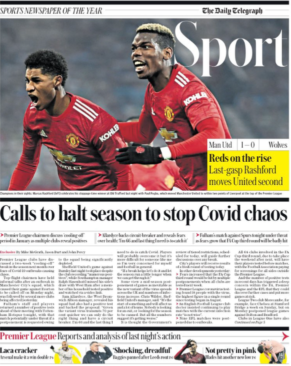 Wednesday's Daily Telegraph