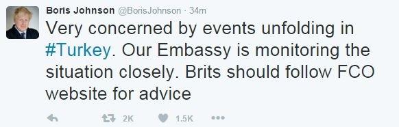 Boris Johnson tweet