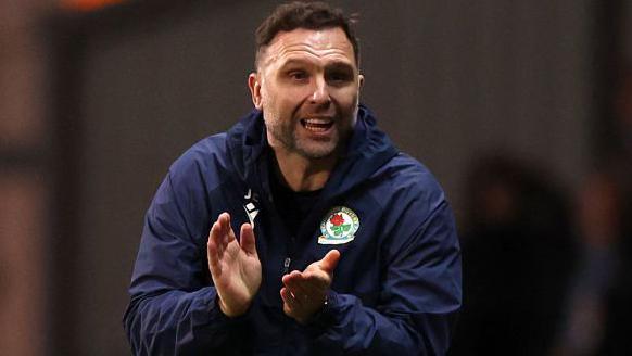 Backburn Rovers manager John Eustace encourages his players during the defeat by Hull City 