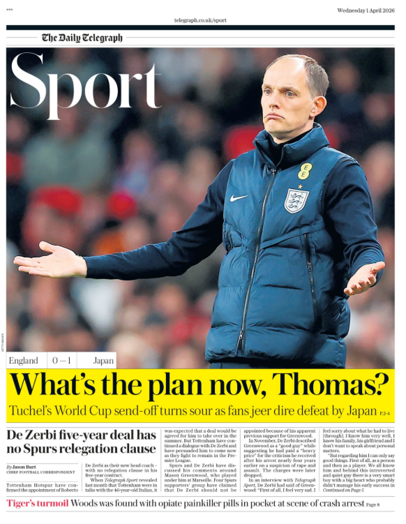 Telegraph back page