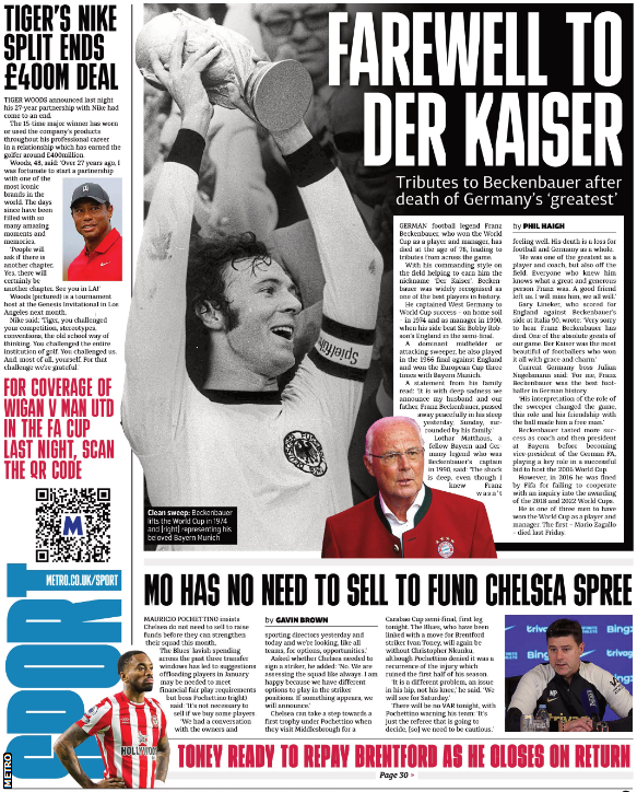Metro back page