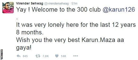 Virender Sehwag tweet