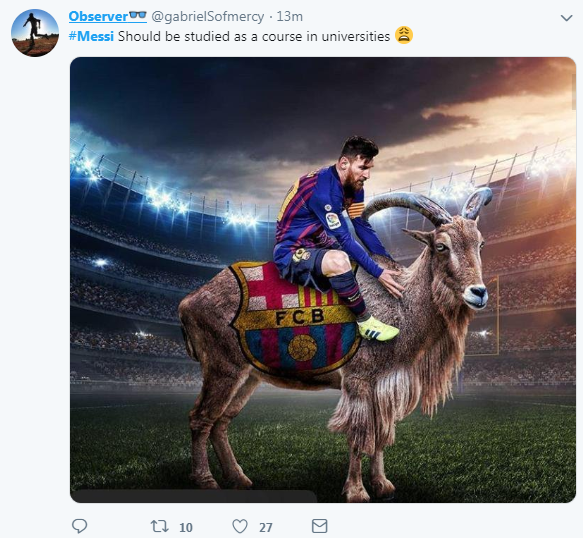 Observer tweet on Lionel Messi