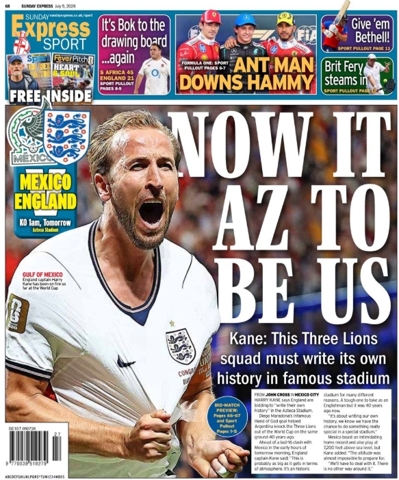 The back page of the Express